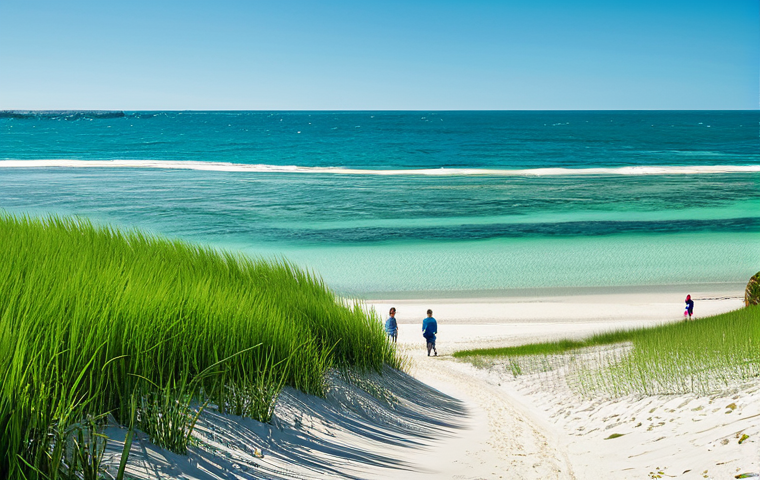 Coastal Protection**

"A serene coastal scene featuring lush seagrass meadows in the foreground, gently swaying in clear turquoise water, fully clothed families enjoying a pristine beach in the distance, appropriate attire, safe for work, demonstrating coastal protection from erosion, perfect anatomy, natural proportions, professional photography, high quality, vibrant colors, bright sunny day."

**